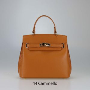 אקווילה תיק עור רצועת כתף חום קאמל מיוצר באיטליה מעור וורה פלא Cammello