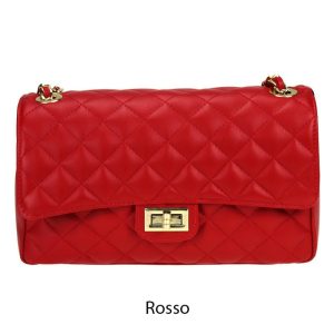 אקווילה תיק עור רצועת כתף אדום איטלקי מיוצר באיטליה מעור וורה פלא Rosso