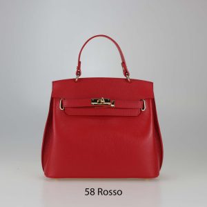 אקווילה תיק עור רצועת כתף אדום איטלקי מיוצר באיטליה מעור וורה פלא Rosso