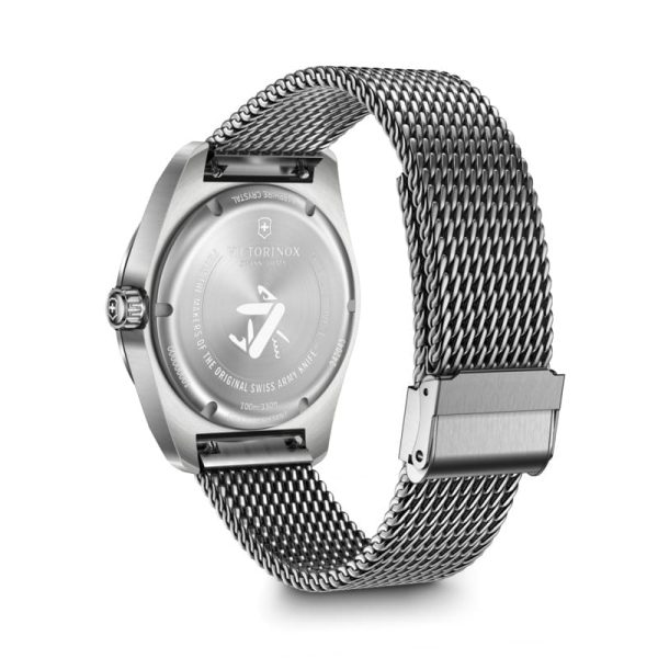 ⁦ויקטורינוקס שעון סוויס ארמי קוורץ victorinox black watch quartz Swiss Army רצועת מתכת לוח שחור 42 מ”מ⁩ – תמונה ⁦4⁩