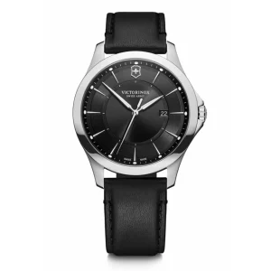ויקטורינוקס שוויץ Victorinox Alliance רצועת עור שחורה ולוח שחור | מקט: 241904