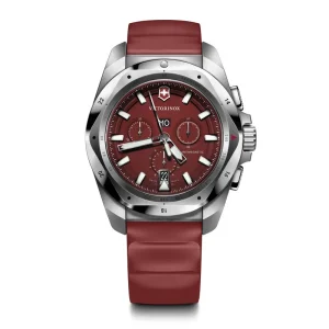 ויקטורינוקס שוויץ Victorinox שעון I.N.O.X chrono רצועת גומי לוח בורדו 43 מ מ | מקט: 241986