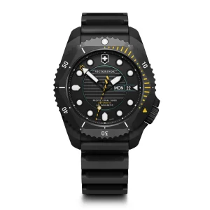 ויקטורינוקס שוויץ Victorinox שעון DIVE PRO אוטומטי רצועת גומי שחורה טיטניום | מקט: 241997