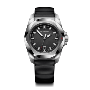 ויקטורינוקס שוויץ Victorinox שעון I.N.O.X QUARTZ רצועת גומי שחורה לוח שחור 41 מ מ | מקט: 242028